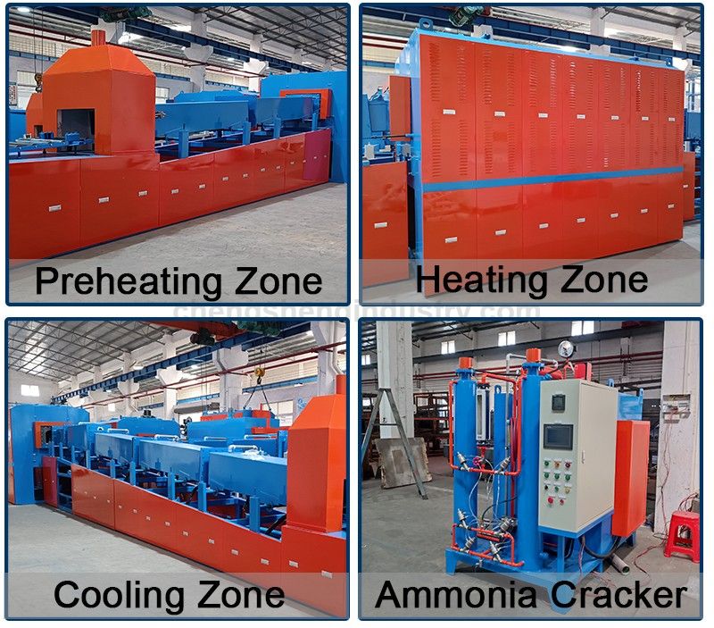 Auto parts continuous bright copper brazing heat treatment furnace